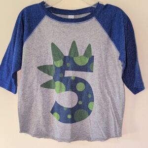 Blue and Gray Dinosaur Print Kids Shirt